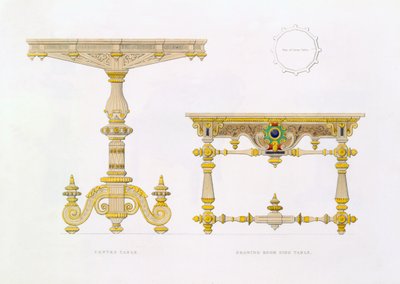 Tavolo Centrale e Tavolo Laterale del Salotto da Richard Bridgens